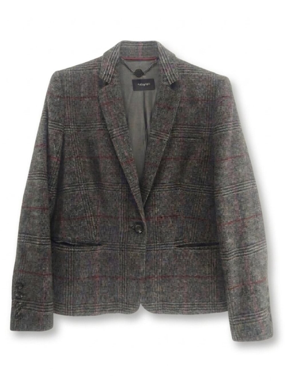Autograph Marks & Spencer Grey Plaid Wool Blend Blazer